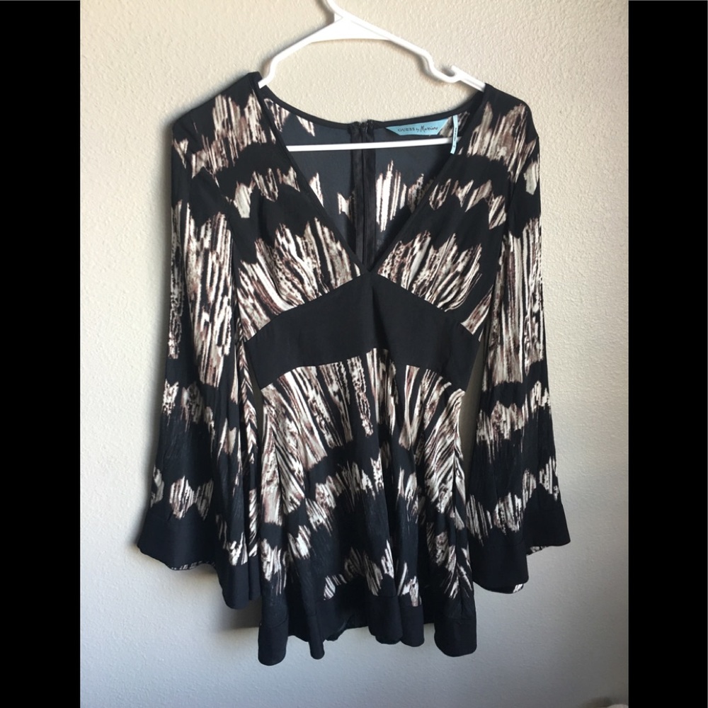 Retro Patterned Blouse - image 1